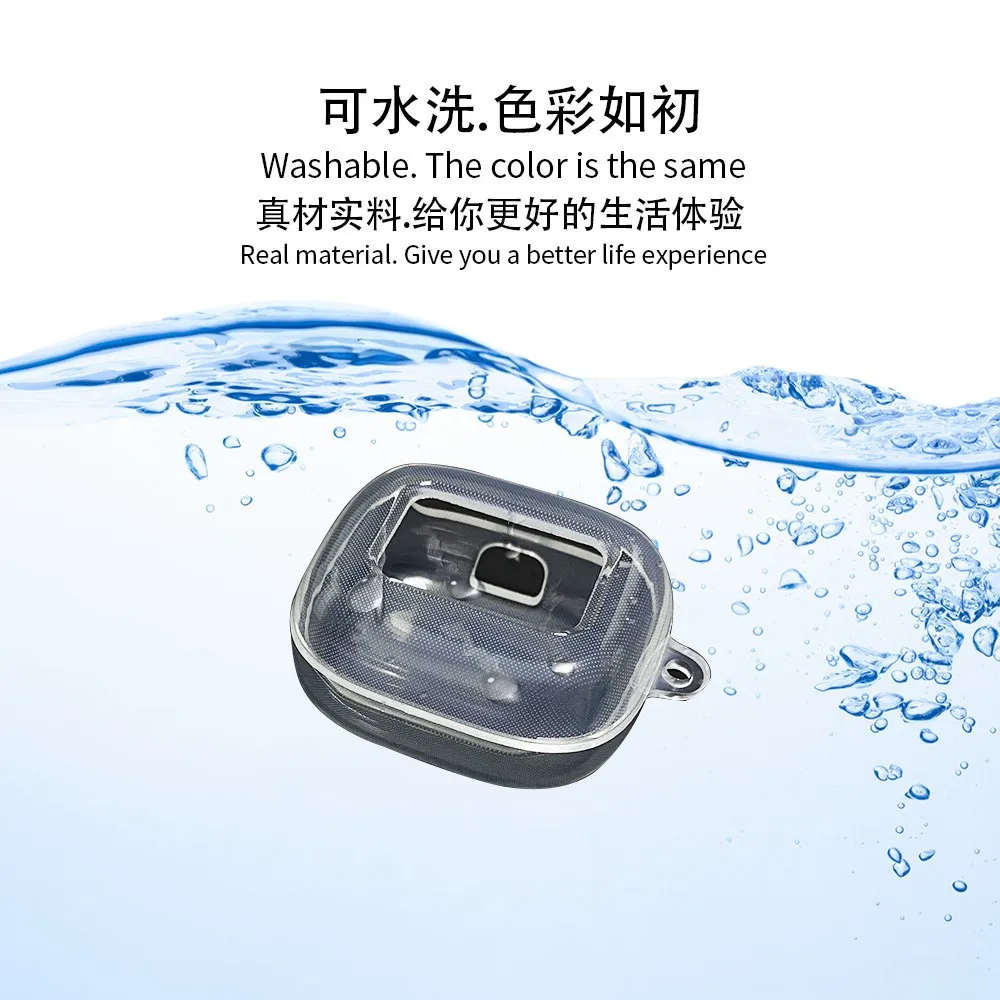 Funda protectora para JBL Live Beam3, carcasa suave de silicona transparente con ganchos, Flex3 / JBL Live Buds3 - imagen 2