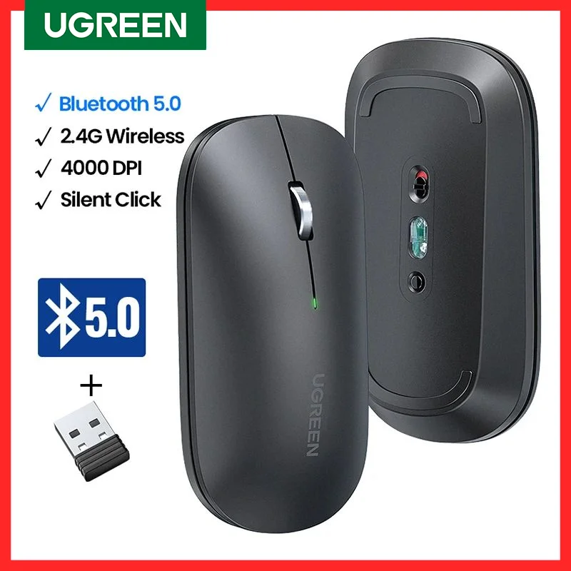 UGREEN Ratón Inalámbrico Silencioso 4000 DPI para MacBook, Tablet y PC
