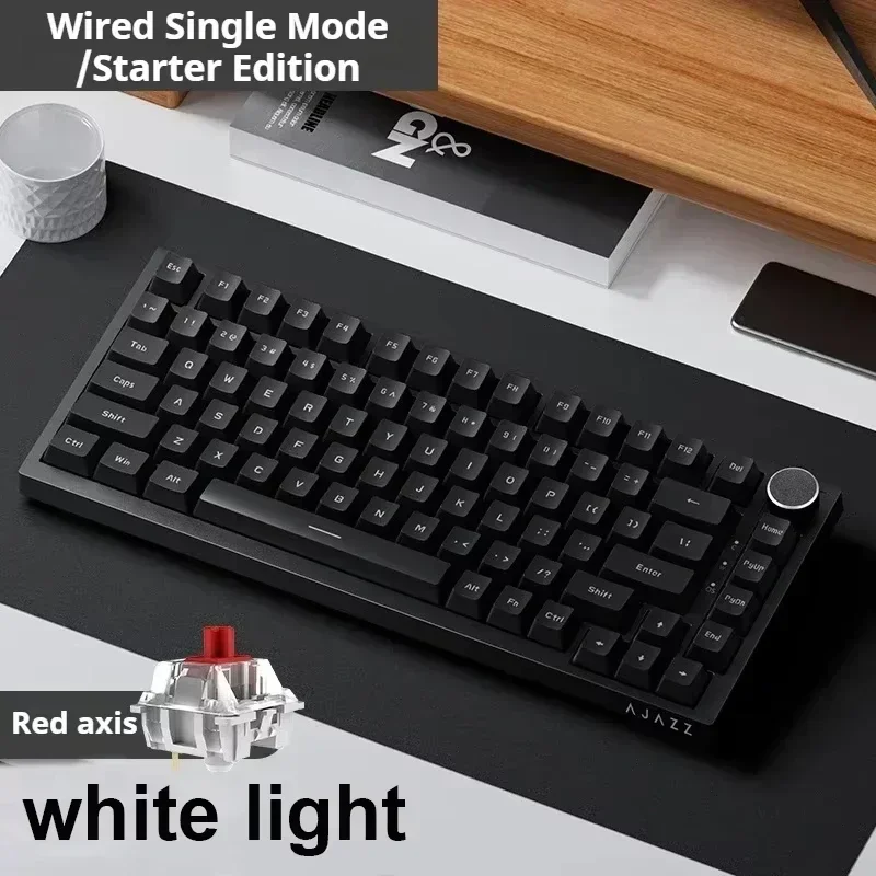 AJAZZ AK820 Pro Teclado mecánico con cable junta de tres modos teclado para juegos intercambio en caliente 0,85 "TFT Screem RGB accesorios para deportes electrónicos ​ - imagen 2