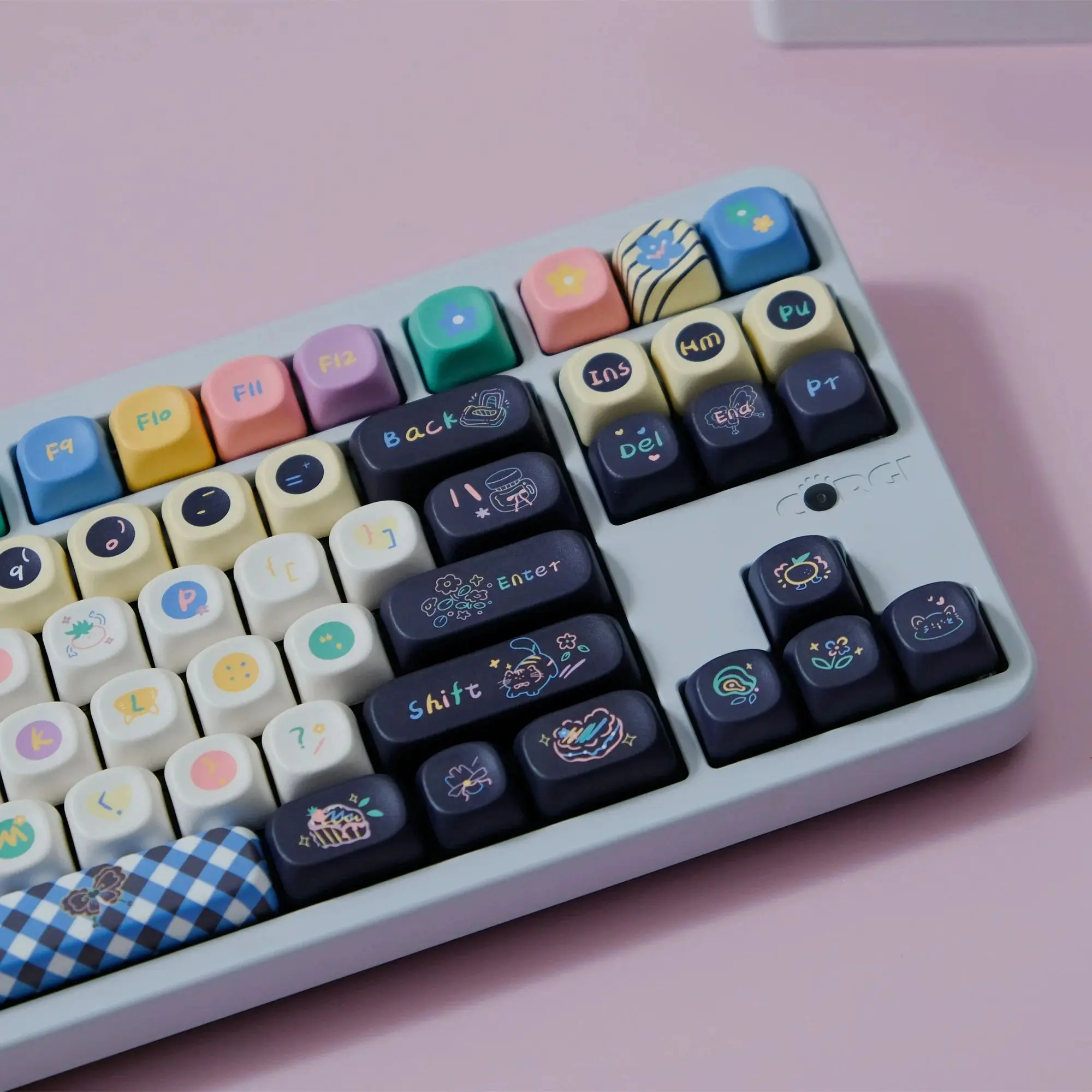 Juego de teclas de helado de queso, 126 teclas, Material PBT, perfil MOA para teclado mecánico MX Switch 61/64/68/75/84/87/96/98/104 - imagen 4