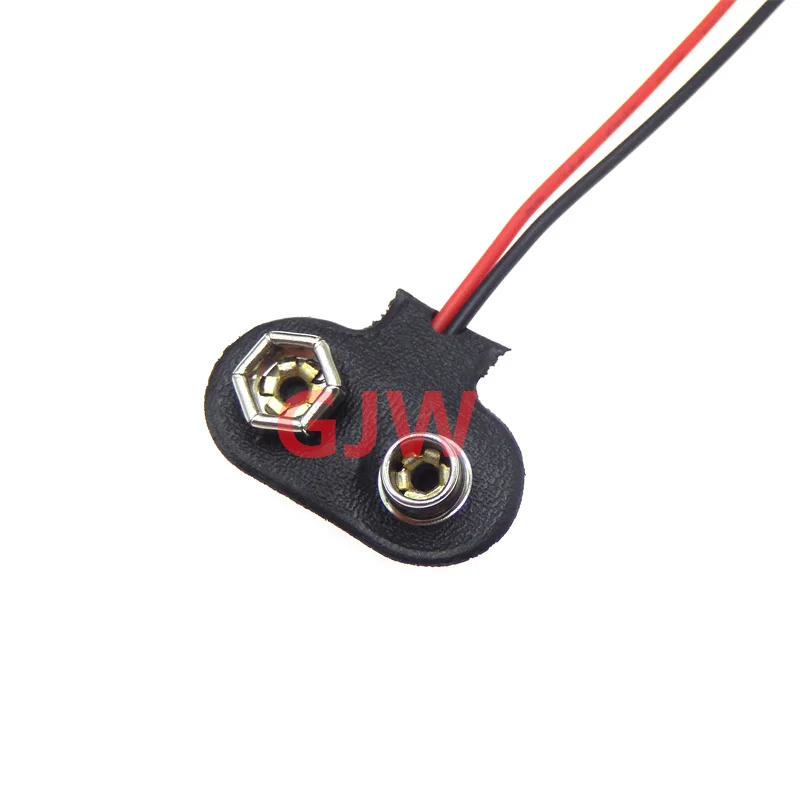 Hebilla de conector de Clips de batería de 9V, 10 piezas, 15cm, Negro, Rojo - imagen 2