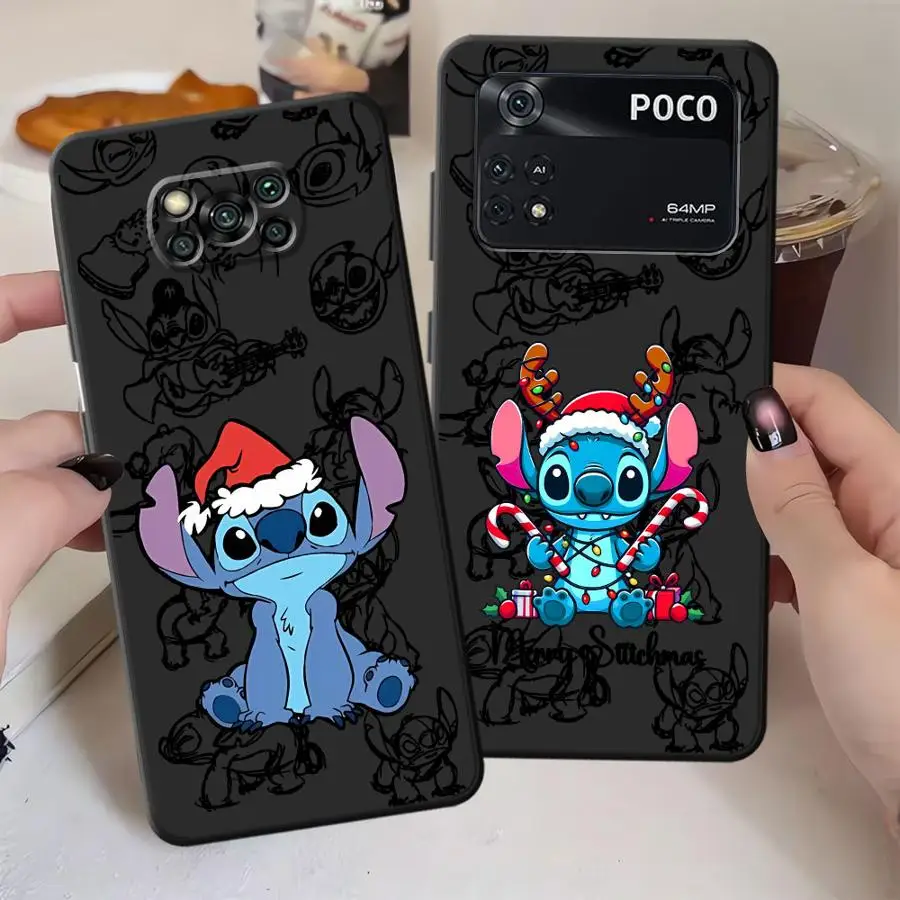 Funda de teléfono suave negra de Navidad de punto de dibujos animados para Xiaomi Poco C71 C61 M3 M4 M7 Pro F1 C75 F3 X3 X4 X5 X7 Pro M5 C40 C50 - imagen 3