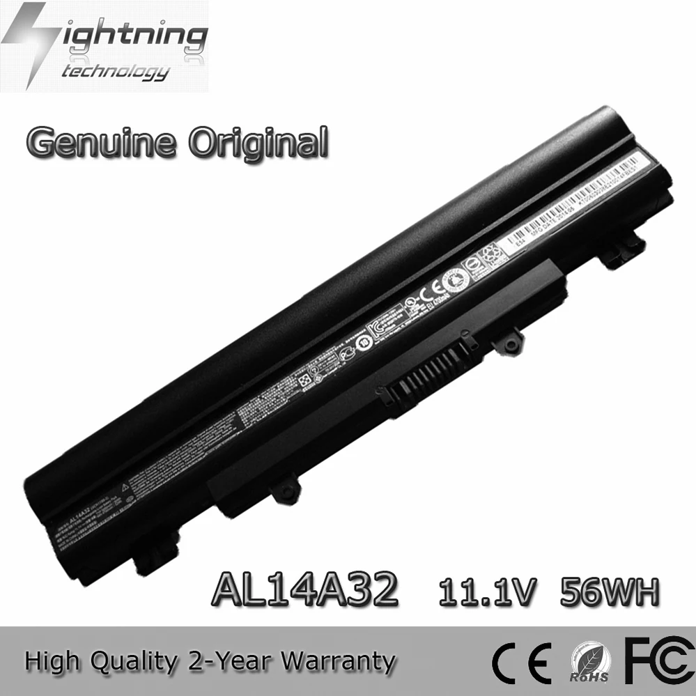 Batería Original para ordenador portátil AL14A32 11,1 V 56Wh para Acer Aspire E5-411 E5-421 E5-471 E5-511 V5-572