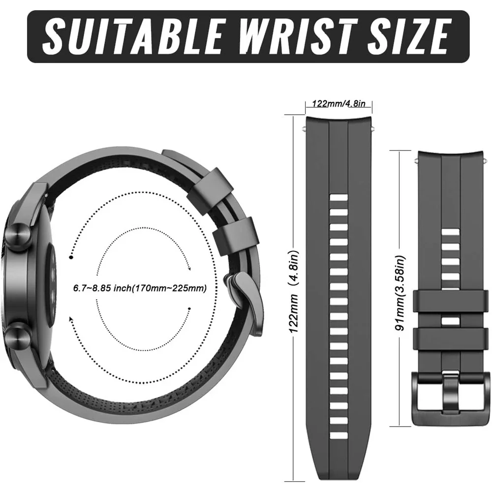 Correa de silicona para reloj HUAWEI GT 4 3 2 46mm 42mm/Runner/Ultimate Band para Samsung/Amazfit/TicWatch/SUUNTO/Xiaomi, 20 22mm - imagen 5