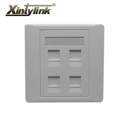 Panel RJ45 4 Puertos Cat5e/Cat6 - Placa Frontal de Pared 86mm