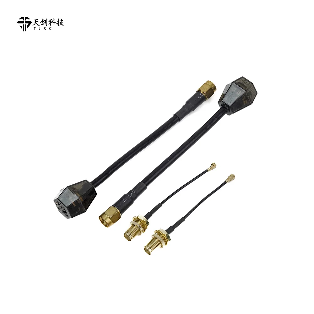 Antena TJRC FPV 5,8G LHCP 100mm 180mm SMA FPV antena con adaptador UFL compatible con transmisión O4 PRO para Dron de largo alcance FPV
