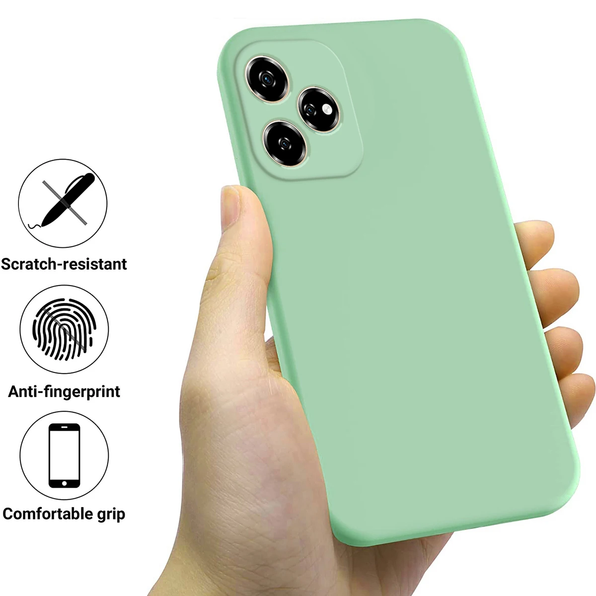 Funda para ZTE Axon 60 Blade V60 60 lite, cubierta suave de silicona líquida de lujo, cordón a prueba de golpes - imagen 2