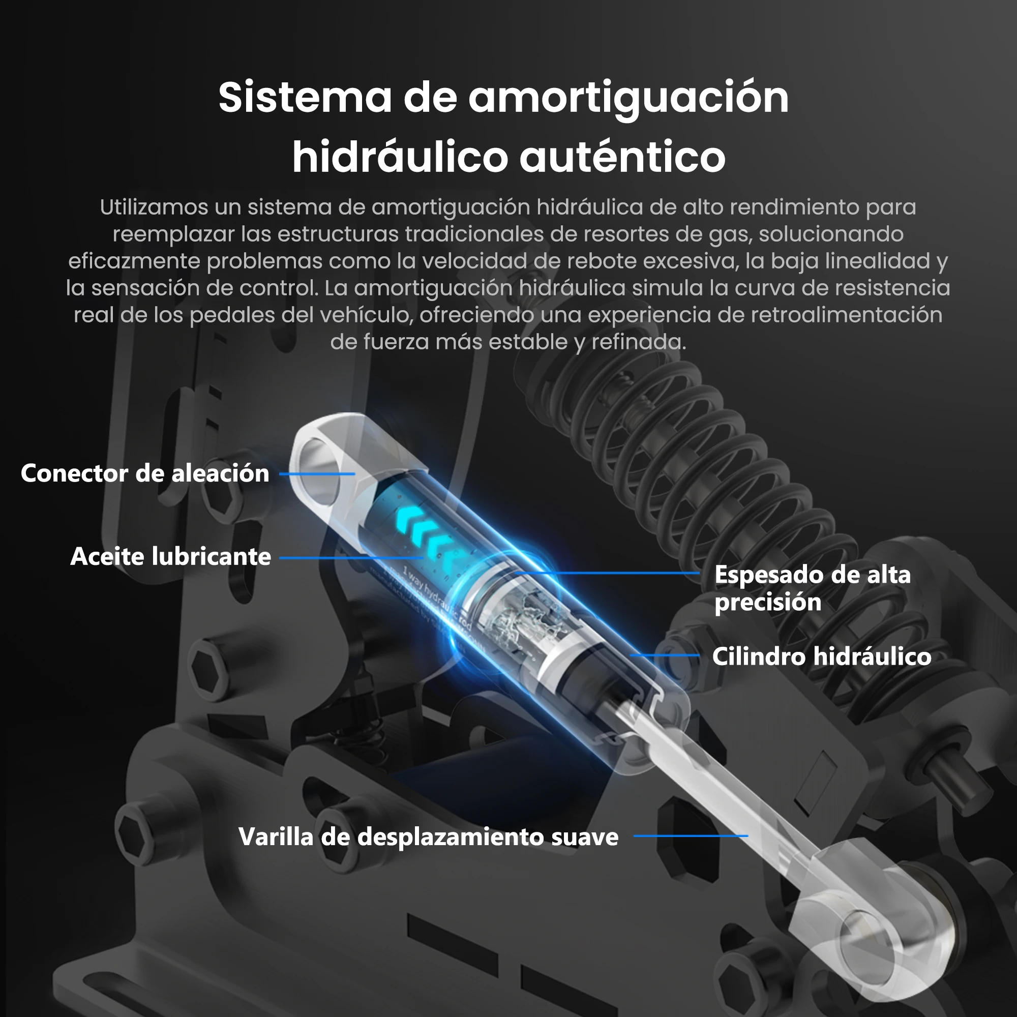 SIMSONN Black Plus X Pedales Simracing Sim Racing Pedal Sim Célula de carga de presión Pedal hidráulico HE para PC Pedal de cabina - imagen 5