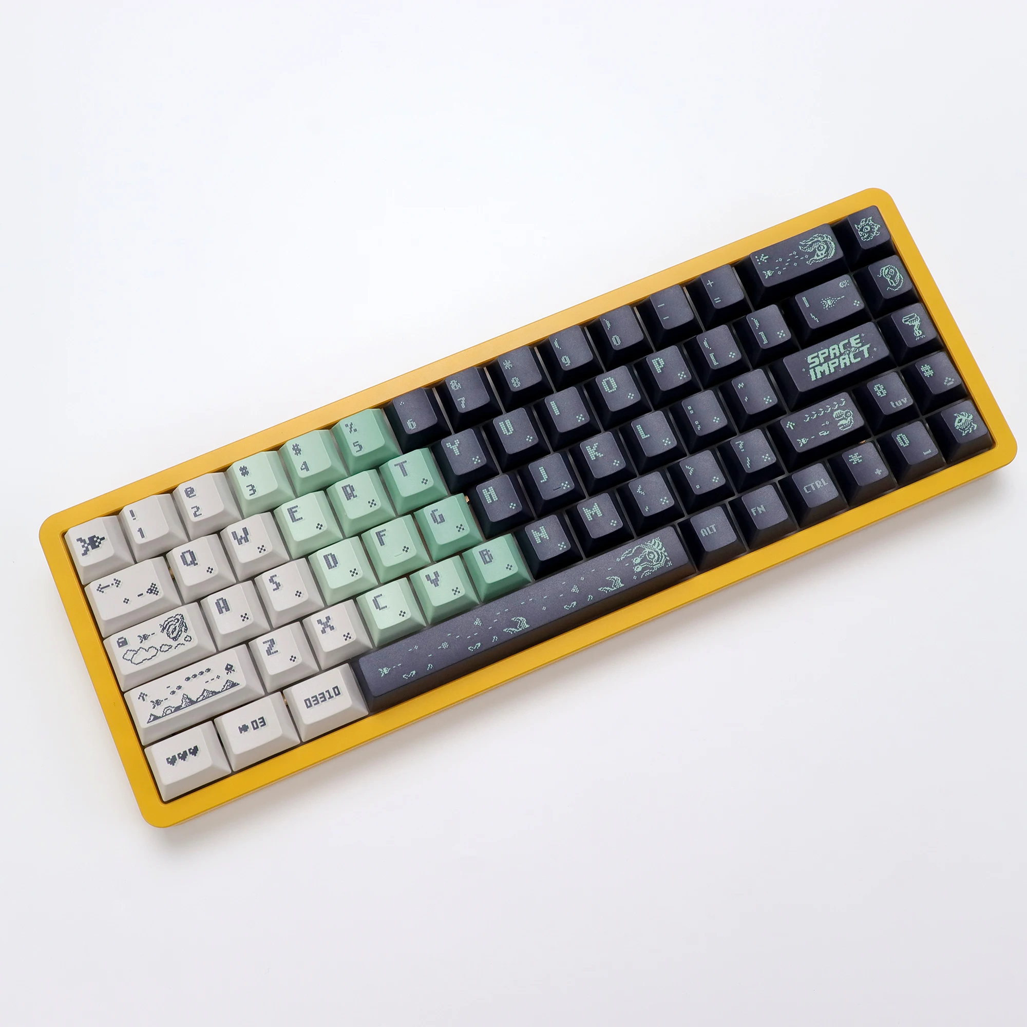 KBDiy 143 teclas/juego de teclas de impacto espacial ISO Retro gradiente cereza perfil PBT teclas Alice espacio dividido para teclado mecánico 60 - imagen 5