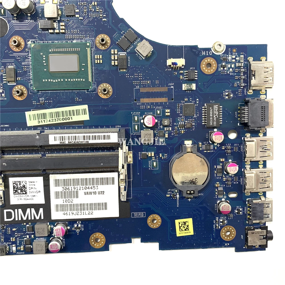 Para Dell Inspiron 17R-3721 5721 placa base de computadora portátil SR0XF I3-3227U CPU DDR3 CN-06006J 06006J VAW11 LA-9102P 100% en funcionamiento - imagen 4