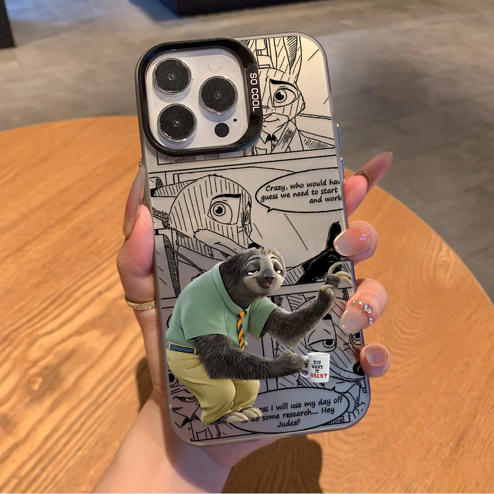 Nueva película Zootopia funda de teléfono para iPhone 17 16e 16 15 14 13 12 11 mini Pro Max X XR XSMAX 8 7 Air Plus cubierta mate anticaída - imagen 5