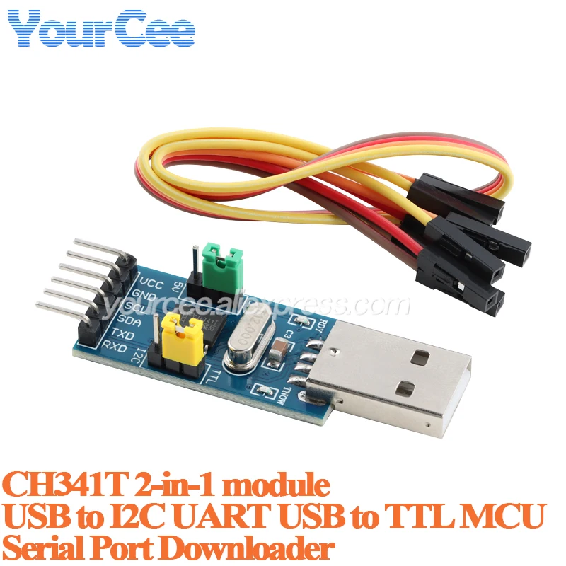 CH341A USB a SPI I2C IIC UART TTL ISP módulo adaptador serie EPP/MEM convertidor depuración de cepillo serie CH341T 2 en 1 puerto serie - imagen 3