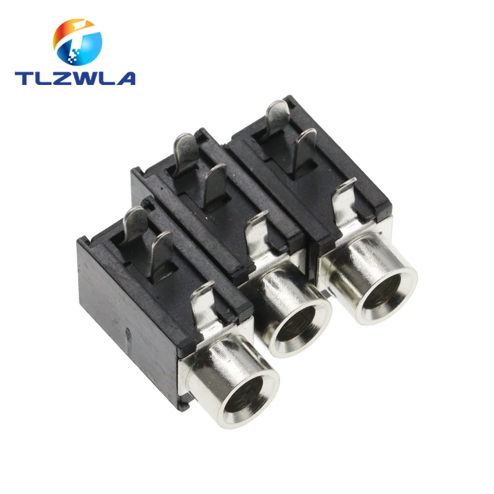 10 Uds montaje en PCB PJ-316 conector hembra de 3,5mm enchufe de 3 pines conector para auriculares conector de terminales de Audio y vídeo DIP-3 PJ316 3,5 MM negro - imagen 4