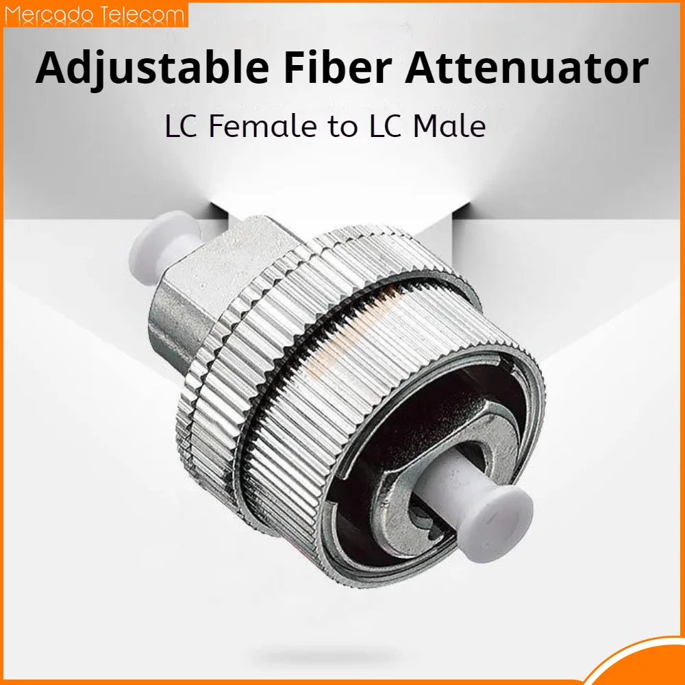 1 Uds nuevo LC hembra a LC macho atenuador de fibra ajustable 1 ~ 30d LC UPC adaptador atenuador de fibra óptica acoplador de conector de brida