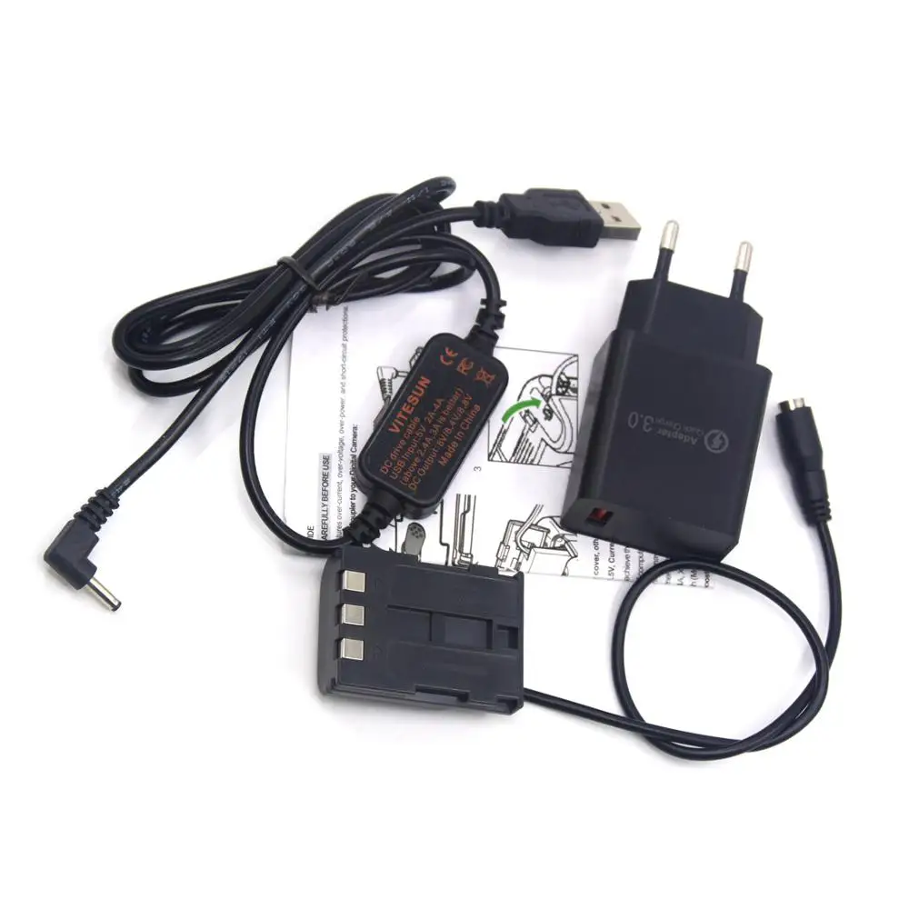 Cable de alimentación USB para cargador de 18W, batería simulada de NB-2L, acoplador CC DR-700 para Canon G7 G9 S40 S45 S50 S60 S70 EOS 350D 400D Rebel XTi