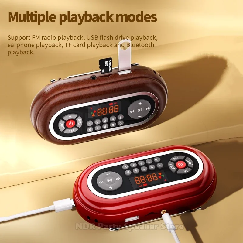 2025 Nuevos radios FM para personas mayores Reproductor MP3 multifunción portátil de alta gama Mini altavoces Bluetooth personales de alto volumen para exteriores - imagen 2