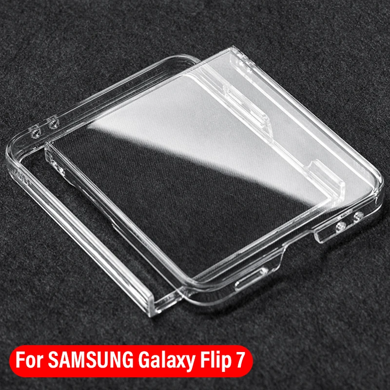 Para Samsung Galaxy Z Flip 7 Flip7 funda dura transparente para PC funda de teléfono plegable transparente delgada para Samsung Z Flip 7 ZFlip7