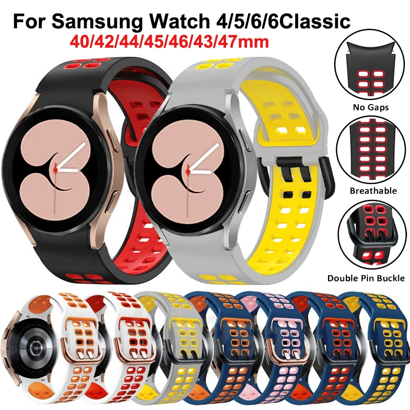 Correa de silicona colorida para Samsung Galaxy Watch FE 4 5 6 7 40mm 44mm sin espacio Galaxy watch 4 6 Classic 46mm 47mm 5 Pro 45mm - imagen 2