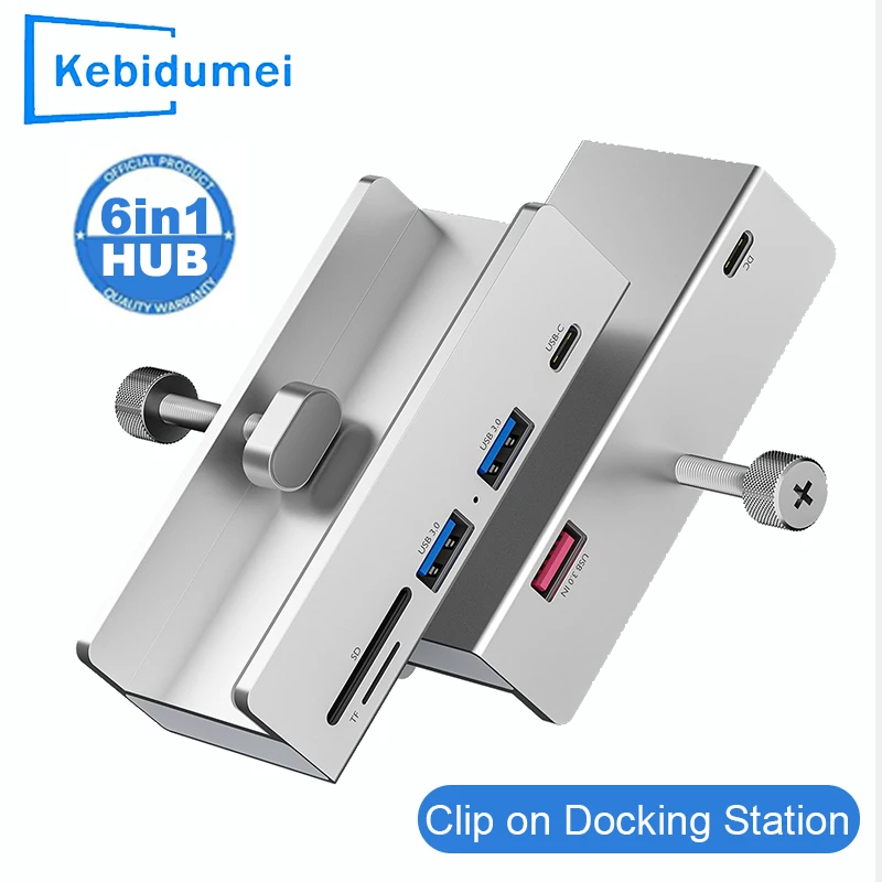 HUB USB 3,0 de aluminio tipo C, 4 puertos, soporte para teléfono, SD, TF, lector de tarjetas de memoria USB, adaptador de corriente CC, divisor, base de extensión múltiple