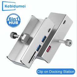 Hub USB-C Aluminio 4 Puertos Lector Tarjetas SD TF