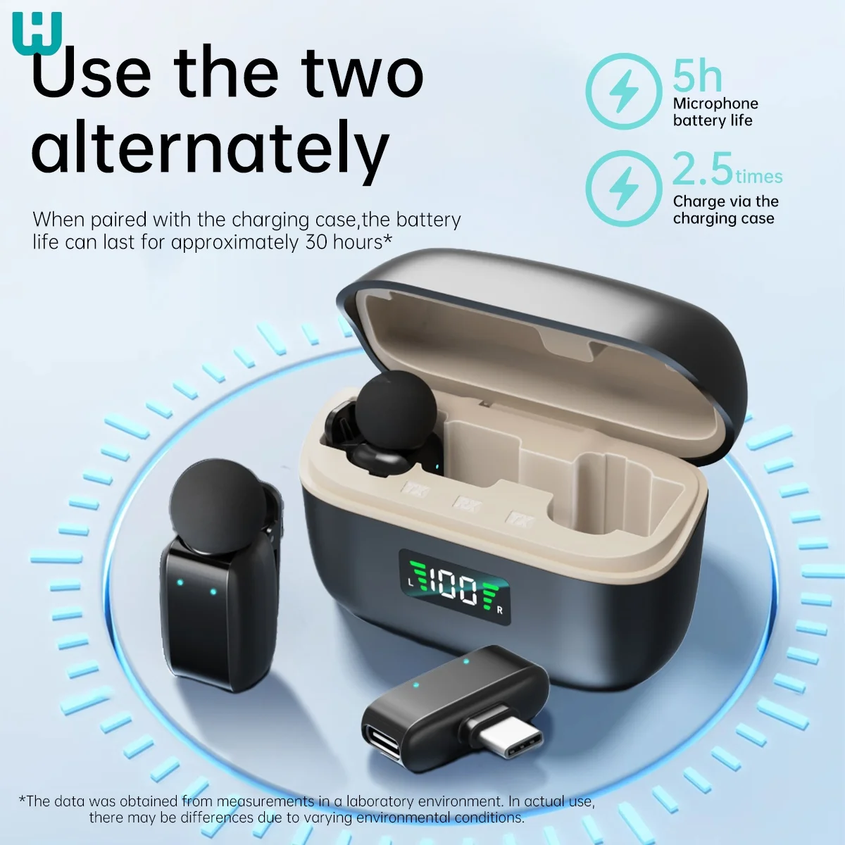 Micrófono lavalier inalámbrico, grabación ultra clara, reducción de ruido inteligente al aire libre, adecuado para entrevistas Vlog en vivo - imagen 5