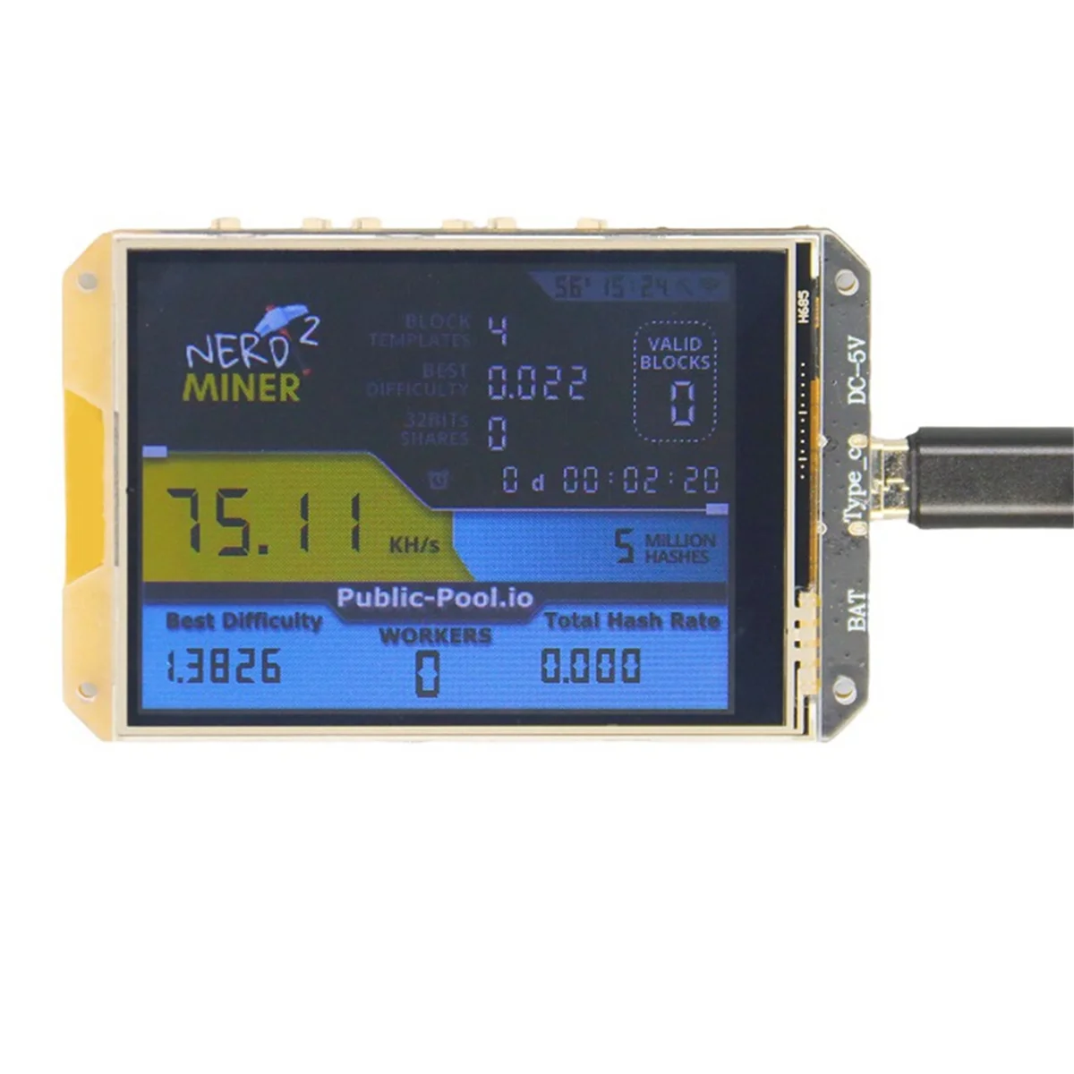 SuperDeals Bitcoin Solo Miner Nerdminer V2 78KHS con pantalla táctil de 2,8 pulgadas Bitcoin Miner Hashrate Lotto Machine Nerd Miner V2 - imagen 4