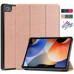 Funda de cuero con soporte magnético para Oscal Pad 10, Funda de 1 pulgada con tres pliegues, Funda inteligente para Coque Blackview Oscal Pad 10, Funda + bolígrafo