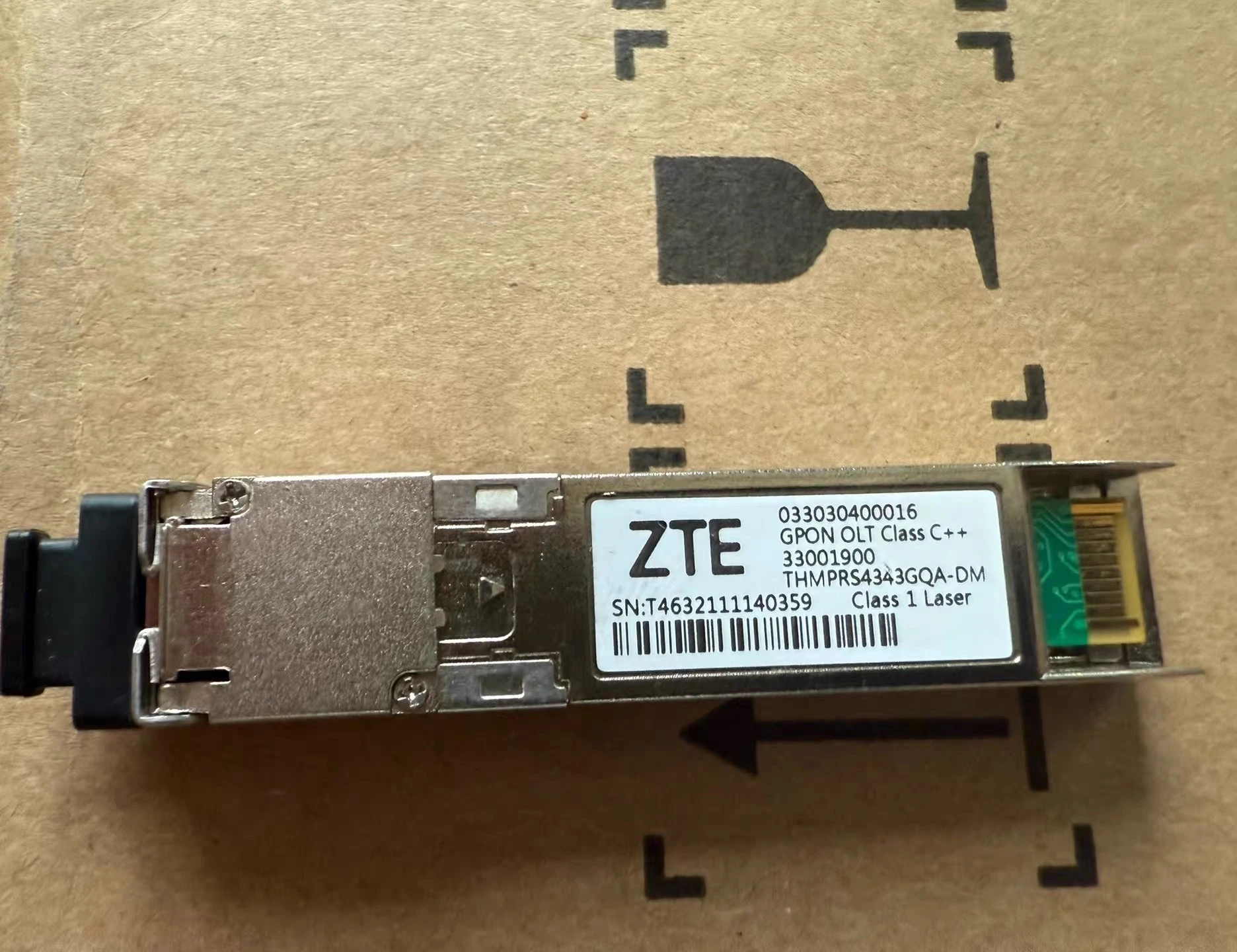 Módulo óptico GPON-OLT-Clase C++ SFP SC/UPC 20km Tx2.488G/Rx1.244G Tx1490nm/Rx1310nm 7,5dBm para fibra ZXA10 C320/C300 ONT/ONU