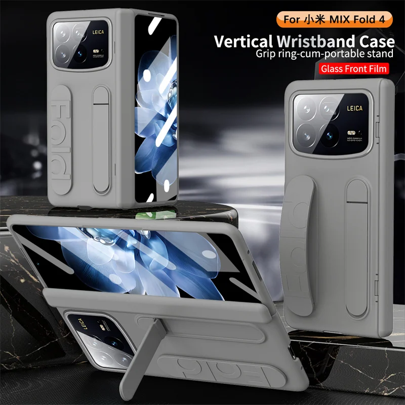 Para Xiaomi Mix Fold4 Fold3 con bisagra funda de teléfono pulsera correa de muñeca soporte película protectora de pantalla cubierta protectora a prueba de golpes