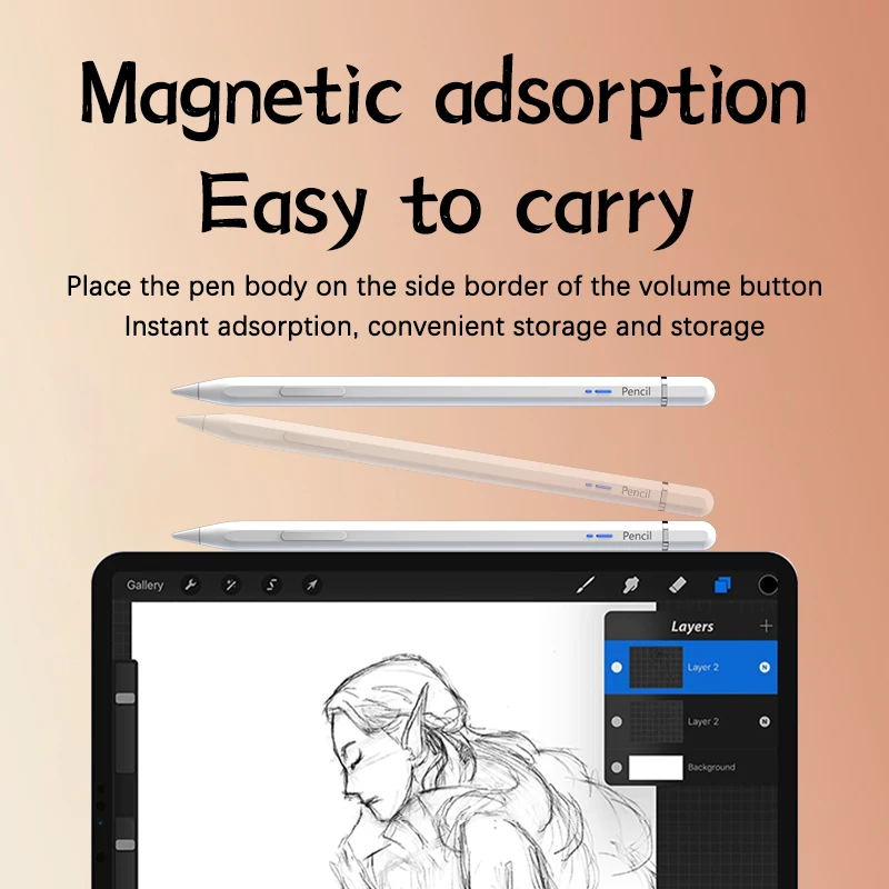 Lápiz óptico de adsorción magnética para Apple Pencil iPad 11 2025 bolígrafos pantalla de batería rechazo de palma para Apple Pencil 2 1 - imagen 5