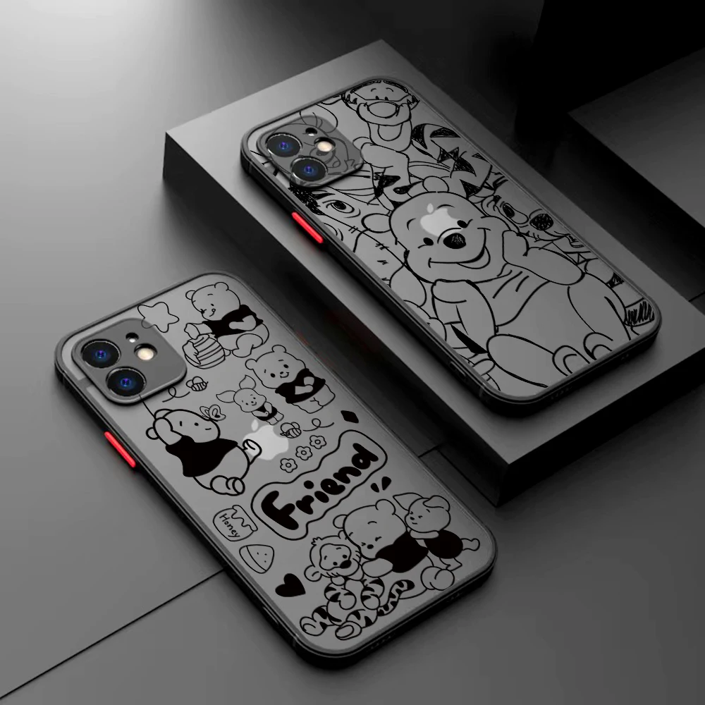 Funda de teléfono Winnie Pooh Bear para Xiaomi Redmi Note 13, 12, 11, 10, 10A, 10X, 9 Prime, 9S, 8 Pro Plus, 4G, 5G, cubierta dura transparente mate - imagen 2