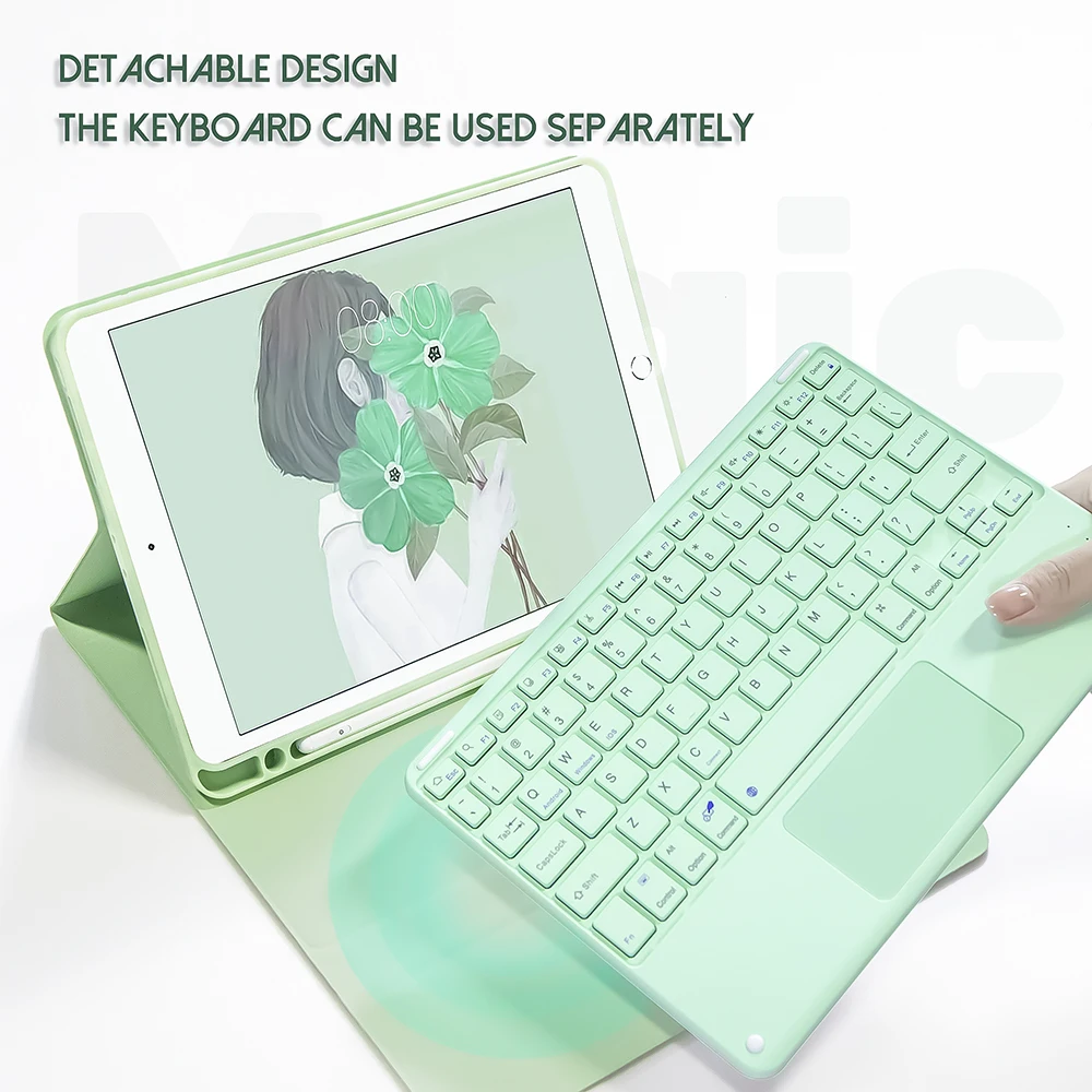 Estuches para lápices con teclado y ratón inalámbrico para iPad Air 4, 2020 Pro 11, 2021, 10,2, 9. ª y 8. ª generación, Air 2 Pro 10,5 - imagen 5