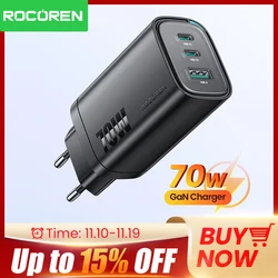 Rocoren Cargador USB-C 65W GaN PD/QC para iPhone y portátil