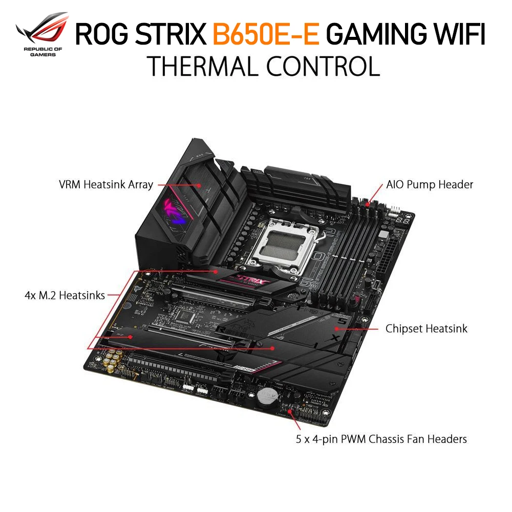 ASUS-placa base B650 Am5 + R7 7800X 3D Ryzen CPU Suit Ram + Renegade DDR5 6000MHz 32GB RGB + ROG STRIX B650E-E GAMING WIFI, nuevo - imagen 5