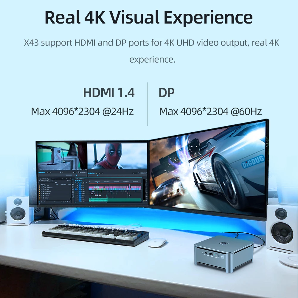 Mini PC i9-9880H, 8 núcleos, 16 hilos, 16GB/32GB, DDR4, 512GB/1000GB, M.2, NVMe, SSD, 4K, 60Hz, WiFi de doble banda, Windows 10 - imagen 4