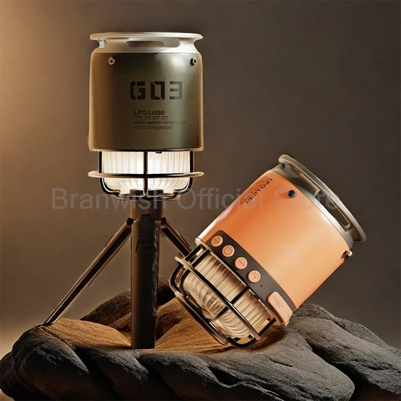 Altavoz Bluetooth 5,3 de Metal, caja de sonido LED portátil de 5W, batería de 1600mAh, Audio, altavoces inalámbricos TF/SD para viajes al aire libre y campamento - imagen 4