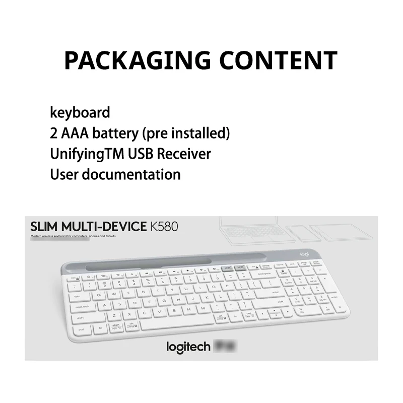 Teclado para tableta Logitech K580 Bluetooth, puede conectar a iPad, computadora, 100% original - imagen 5