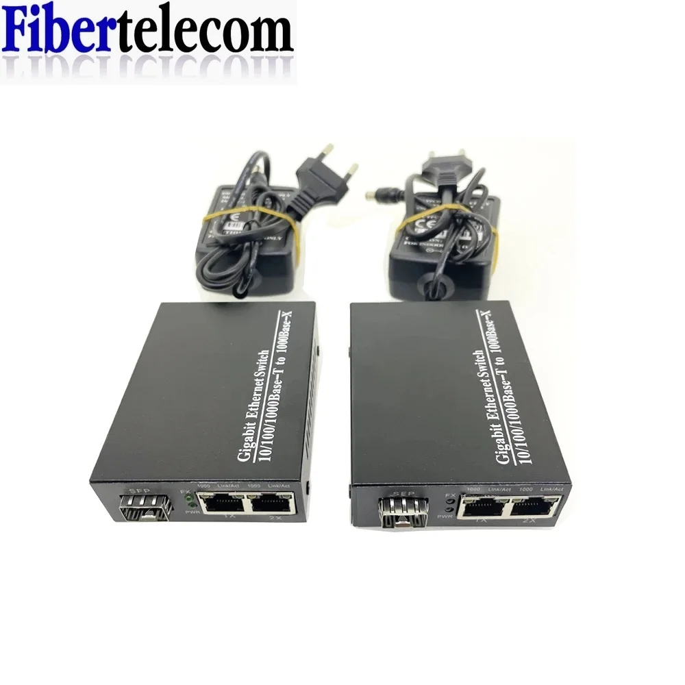 Conmutador Ethernet de fibra óptica Gigabit Convertidor de medios Gigabit 1 SFP a 2 RJ45 UTP - imagen 2