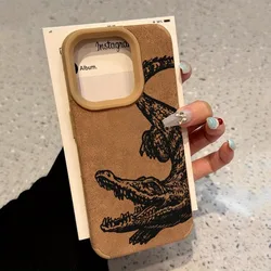 Funda TPU iPhone 16 / 15 / 14 – Patrón Cocodrilo Negro