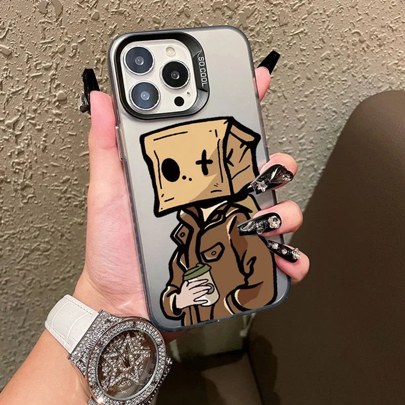 Cool Boys Head funda mate de lujo para iPhone 12 13 11 14 15 Pro Max 11 12 13 Mini 8 7 14 Plus SE XS Max XR X funda de teléfono para PC