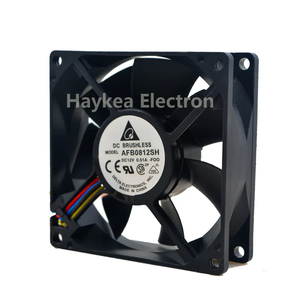 Para Delta AFB0812SH 8025 DC 12V 0.51A volumen de aire de alta velocidad PWM ventilador de rodamiento de bolas 8CM 80*80*25 80MM - imagen 4