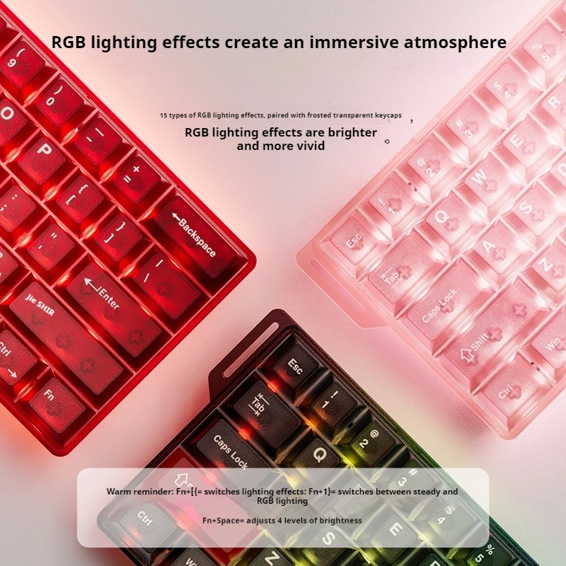 Dareu Cool60 Teclado para juegos por cable Teclas totalmente transparentes monomodo de alto rendimiento Eje magnético de precisión 0,01 - imagen 3