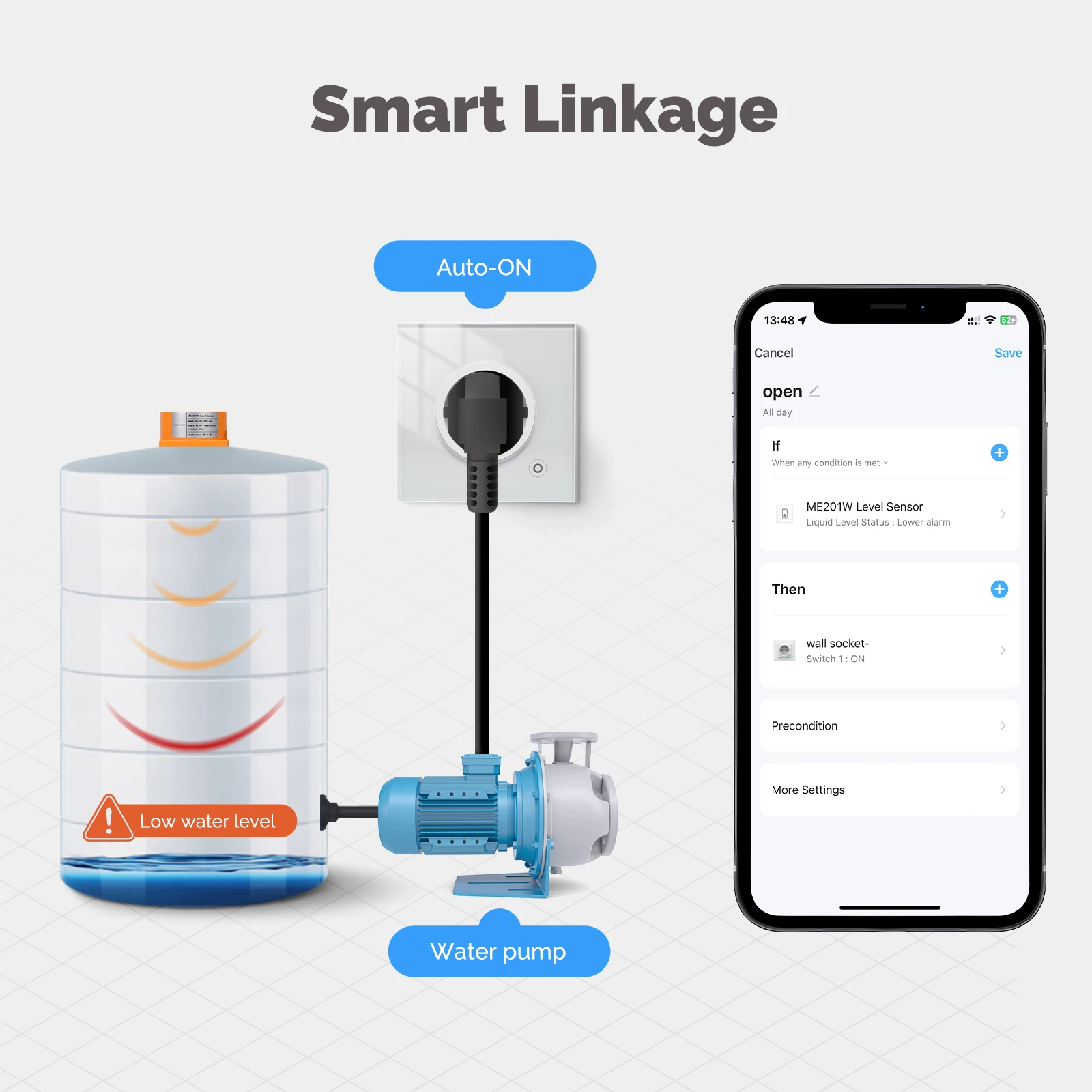 MOES Tuya WiFi/Zigbee Sensor ultrasónico inteligente de nivel de líquido Monitor de tanque de agua con notificación de alarma en tiempo real aplicación remota Control - imagen 5
