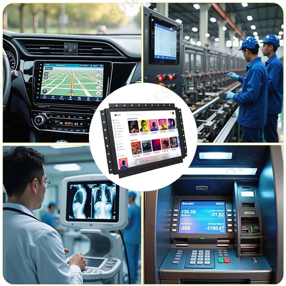 LESOWN pequeño Monitor de pantalla táctil resistivo de 12 "1024x768 4:3 VGA/USB pantalla integrada de montaje en Panel para CCTV Raspberry Pi - imagen 2