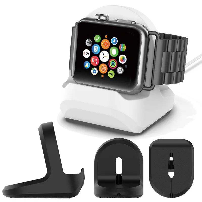 Soporte de cargador de silicona para Apple Watch Serie 8 Ultra 7 6 5 4 3 2 SE Iwatch estación de carga soporte de escritorio cargador - imagen 2