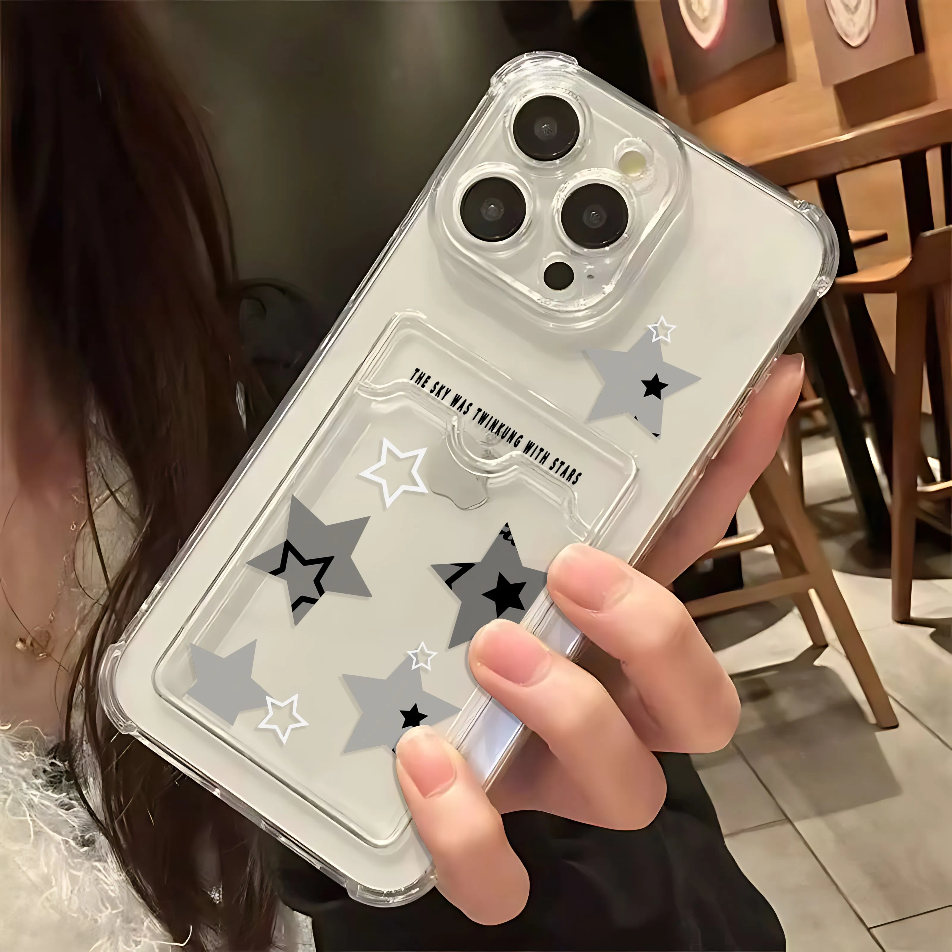 Funda coreana INS transparente con forma de estrella para Xiaomi Redmi 13C 12C 10C 9A 9C Note 13 12s 11 10 9 8 Pro 4G 5G, funda de lujo - imagen 5