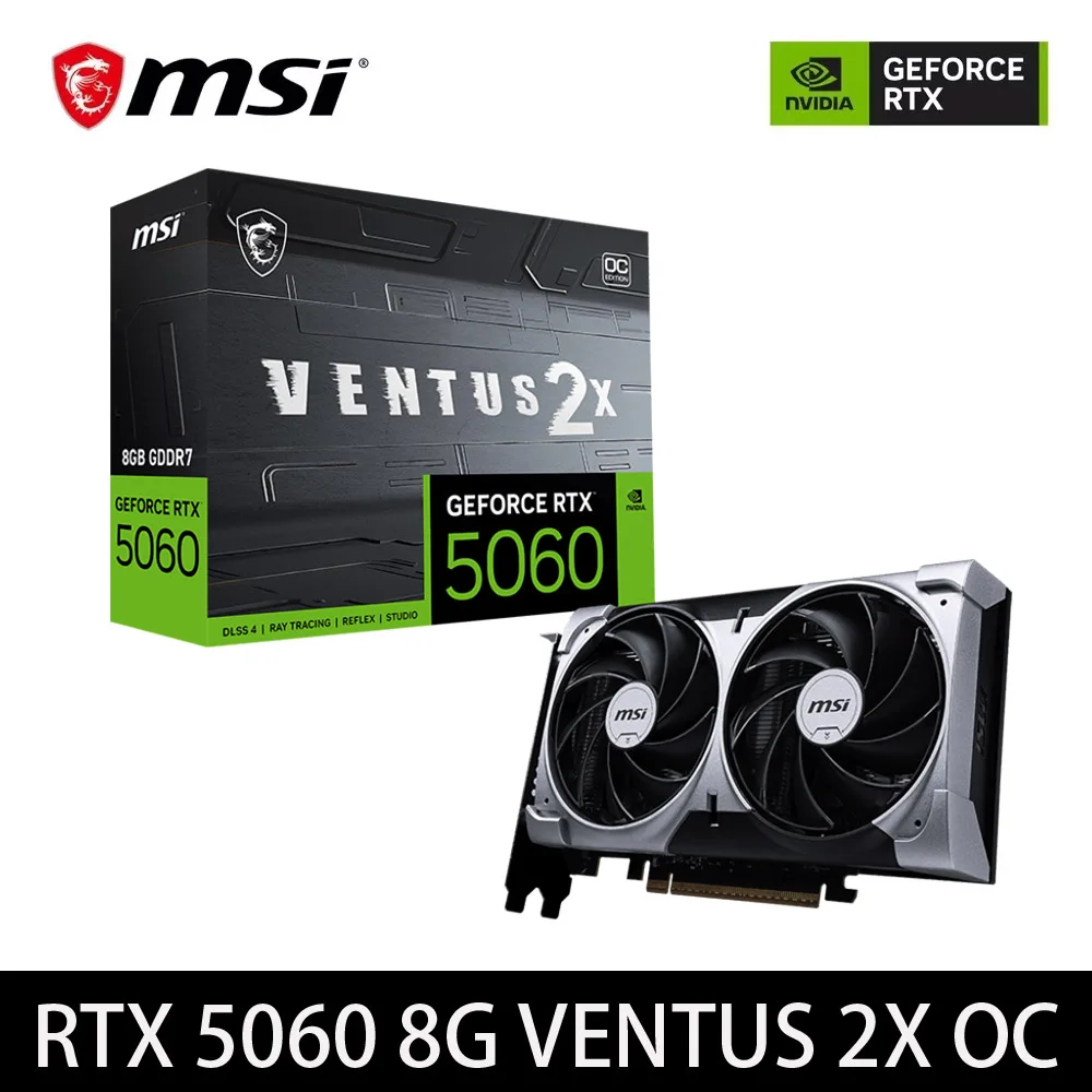 Tarjeta gráfica para juegos MSI GeForce RTX5060 VENTUS 2X 8G OC 8GB GDDR7 128 bits 8 pines DP PCI-E 5,0x16 escritorio completamente nuevo