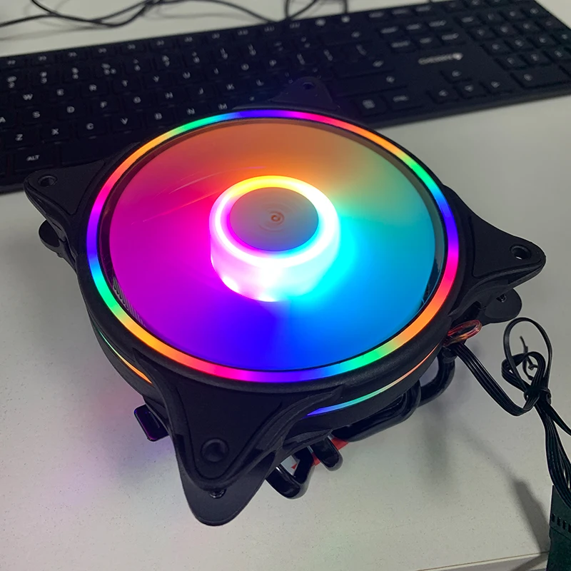 Enfriador de aire de CPU de 120MM, Ventilador de CPU de 4 tubos de calor de 3 pines para Intel LGA X79 X99 2011 1700 1150 1151 1155 AMD AM3 AM4 AM5 - imagen 5