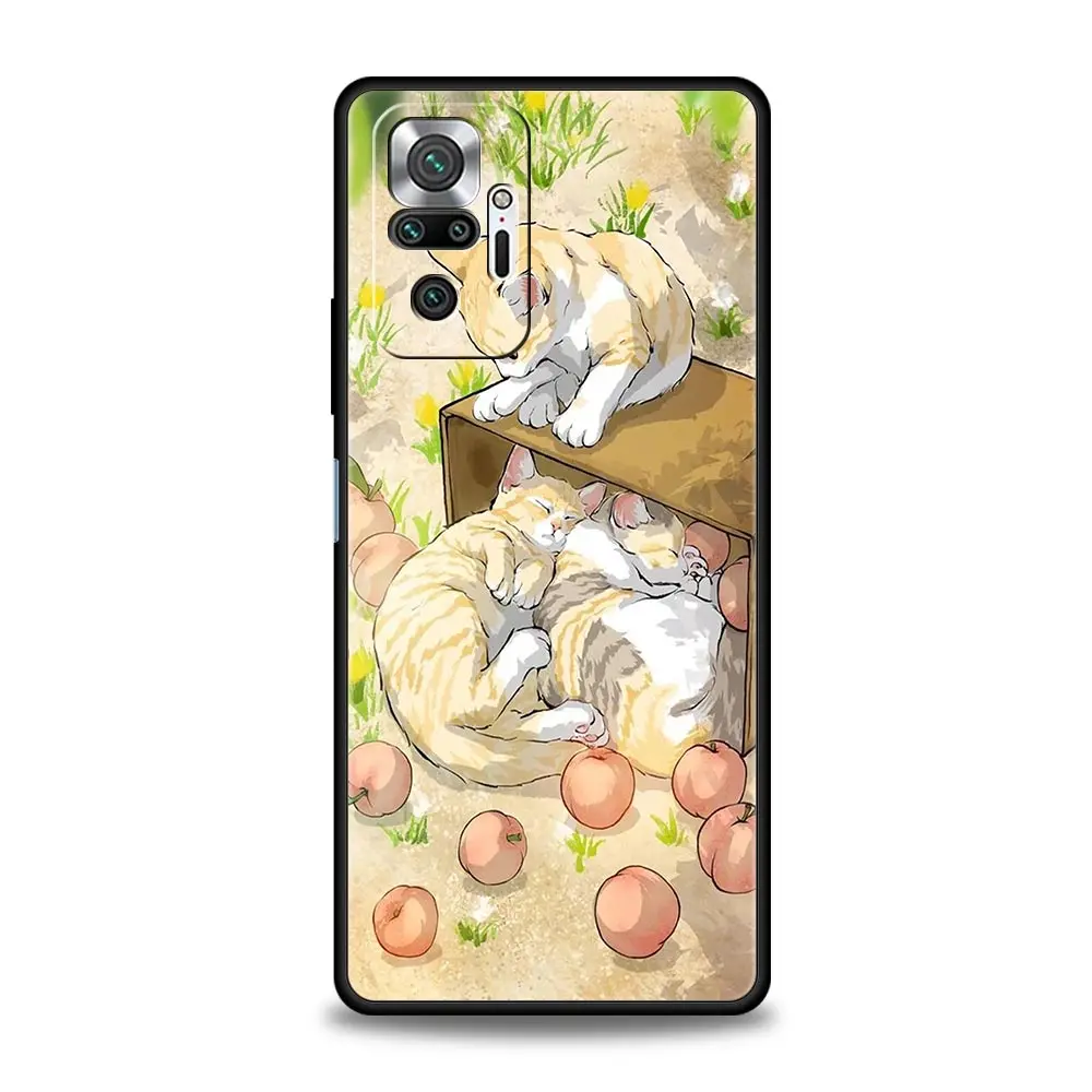 Funda de teléfono de gatos encantadores para Xiaomi Redmi Note, 12, 11, 10 Pro, 9S, 9, 8, 7, 9T, 8T, 9C, 9A, 8A, 12, 11T, 5G, 10S, funda de silicona para juegos - imagen 4