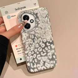 Funda para Honor con estampado retro de leopardo blanco